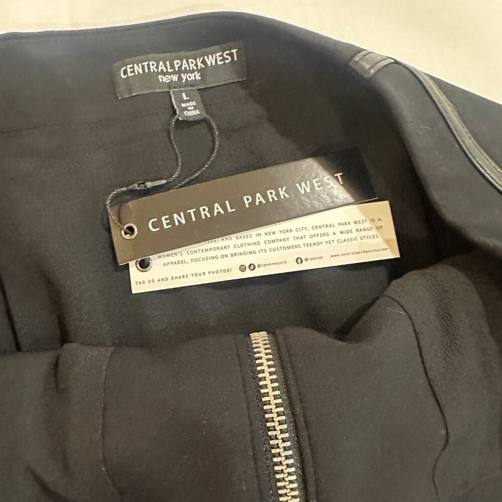 NWT Central Park West Black Mini Skirt Size Large – Stretch Knit, Zip Front - Picture 14 of 16